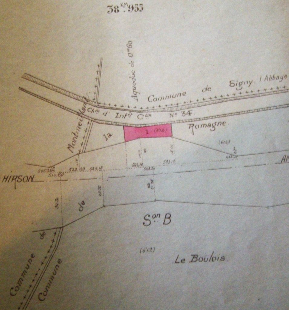 Emprise du chemin de fer de La Romagne, ligne Hirson – Amagne.