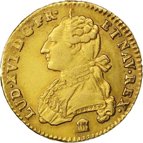 Double louis d'or au buste habillé, 1783, Bordeaux (avers ou droit).