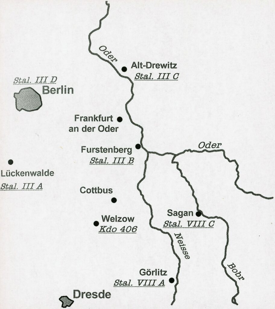 Détail de l'emplacement de quelques Stalags en Allemagne (1940-1945).