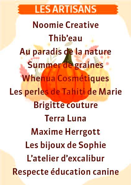 Une buvette et restauration seront disponibles sur place. Des jeux en bois, animations et activités pour enfants, ainsi que des citrouilles, compléteront l’offre festive.