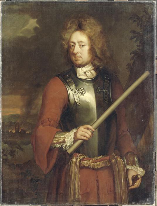 Portrait de John Churchill, premier duc de Marlborough (1650-1722), Louis Coblitz (1814-1863), d’après Gottfried Kneller (1646-1723), vers 1845, huile sur toile, 123,5 × 94 cm, Versailles (Yvelines), châteaux de Versailles et de Trianon, numéro d’inventaire MV4319, © GrandPalaisRmn (château de Versailles) / Gérard Blot, notice descriptive consultable en ligne, notice descriptive consultable en ligne.